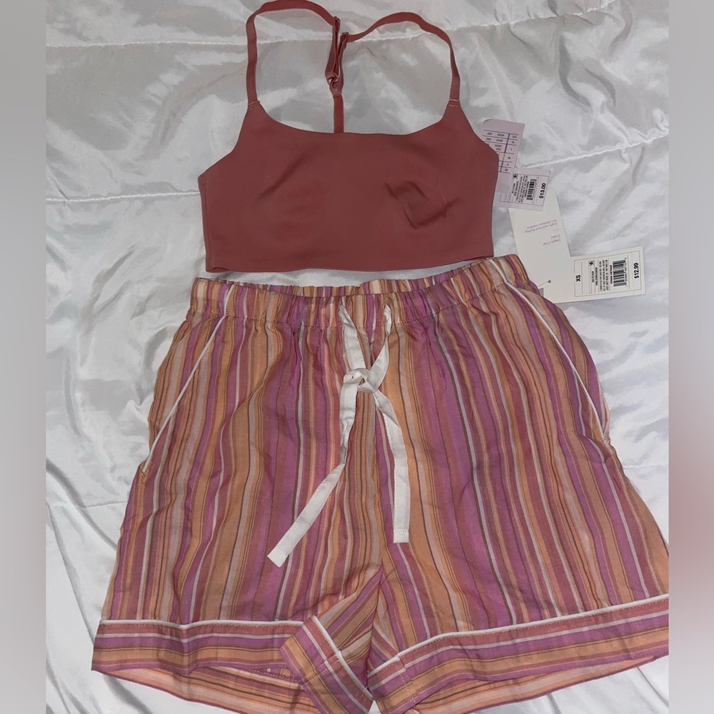 New Auden unlined bralette and Stars Above PJ shorts